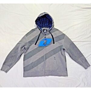 One Industries Deluxe Hoodie XXL Gray/Blue Motocross Rare Y2K Skater Hip Hop